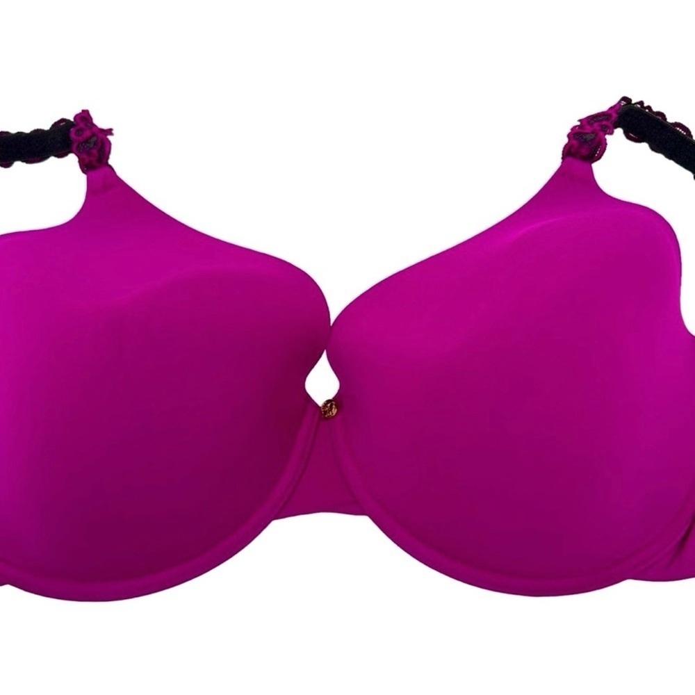 NATORI Bra Full coverage Underwire Adj lace straps Pink Gray Like new 38DDD/38F - Picture 4 of 13